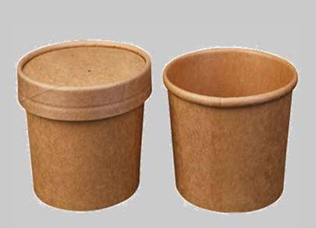 Brown Paper Bowl with Paper Lid